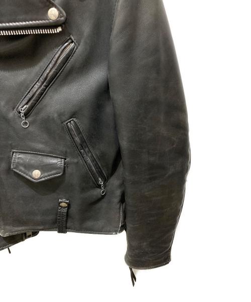 Schott（ショット）Schott (ショット) カウハイド　ライナー付きダブルライダースジャケット ブラック サイズ:34の古着・服飾アイテム