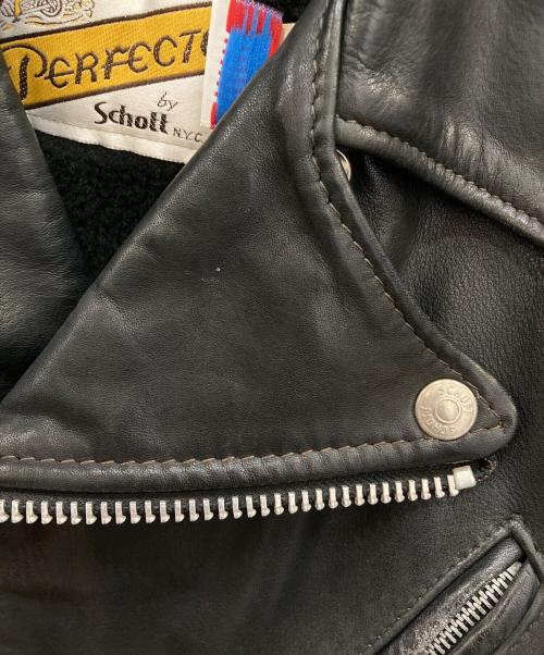 Schott（ショット）Schott (ショット) カウハイド　ライナー付きダブルライダースジャケット ブラック サイズ:34の古着・服飾アイテム