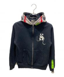 A BATHING APE（ア ベイシング エイプ）の古着「PANDA FULL ZIP HOODIE」｜ブラック