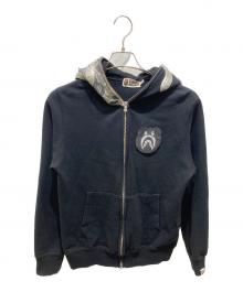 A BATHING APE×MEDICOM TOY（アベイシングエイプ×メディコムトイ）の古着「shark full zip hoodie」｜ブラック