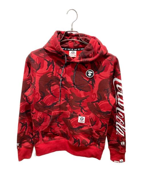 Aape BY A BATHING APE（エーエイプ バイ アベイシングエイプ）Aape BY A BATHING APE (エーエイプ バイ アベイシングエイプ) Coca Cola (コカコーラ) プルオーバーパーカー レッド サイズ:Sの古着・服飾アイテム