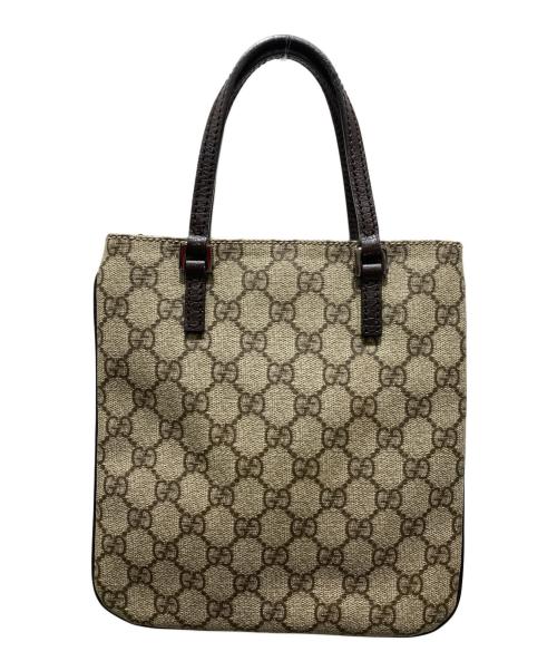 GUCCI（グッチ）GUCCI (グッチ) GGスプリーム　ミニハンドバッグ ブラウンの古着・服飾アイテム