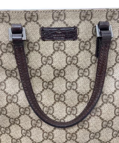 GUCCI（グッチ）GUCCI (グッチ) GGスプリーム　ミニハンドバッグ ブラウンの古着・服飾アイテム