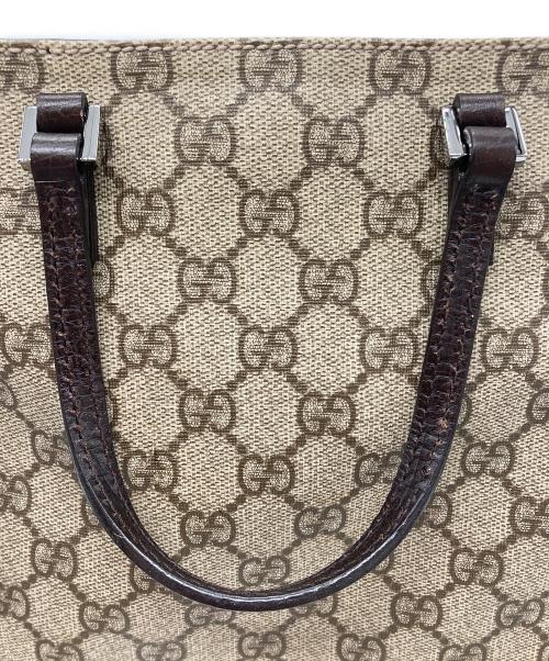 GUCCI（グッチ）GUCCI (グッチ) GGスプリーム　ミニハンドバッグ ブラウンの古着・服飾アイテム