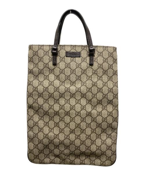 GUCCI（グッチ）GUCCI (グッチ) GGスプリーム　ハンドバッグ ブラウンの古着・服飾アイテム