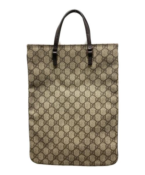 GUCCI（グッチ）GUCCI (グッチ) GGスプリーム　ハンドバッグ ブラウンの古着・服飾アイテム