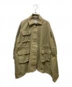 VALENTINOヴァレンティノ）の古着「ミリタリーライクコットンオーバーサイズハーフコート」｜カーキ