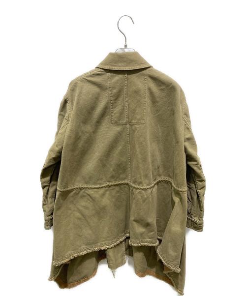 VALENTINO（ヴァレンティノ）VALENTINO (ヴァレンティノ) ミリタリーライクコットンオーバーサイズハーフコート カーキ サイズ:38の古着・服飾アイテム
