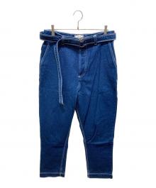 AMI Alexandre Mattiussi（アミアレクサンドルマテュッシ）の古着「ベルト付テーパードデニムパンツ」｜ブルー