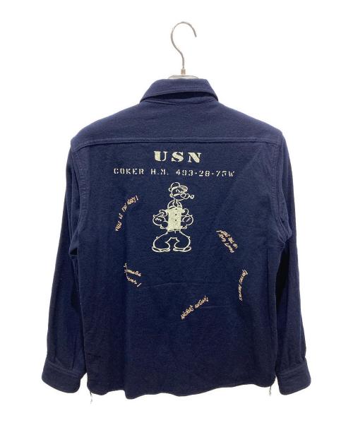 NAVAL CLOTHING FACTORY（ナバル クロージングファクトリー）NAVAL CLOTHING FACTORY (ナバル クロージングファクトリー) POPEYE (ポパイ) ウールCPOシャツ ネイビー サイズ:40の古着・服飾アイテム