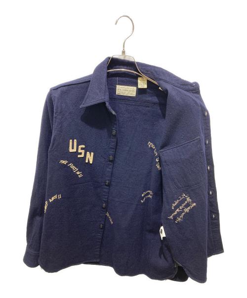 NAVAL CLOTHING FACTORY（ナバル クロージングファクトリー）NAVAL CLOTHING FACTORY (ナバル クロージングファクトリー) POPEYE (ポパイ) ウールCPOシャツ ネイビー サイズ:40の古着・服飾アイテム