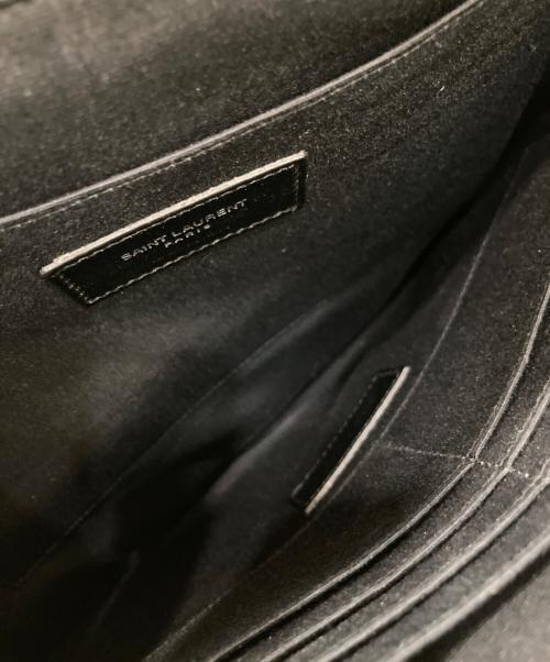 Saint Laurent Paris（サンローランパリ）Saint Laurent Paris (サンローランパリ) ロゴワッペンクラッチバッグ ブラックの古着・服飾アイテム
