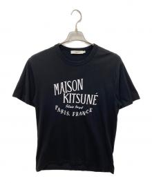 maison kitsune（メゾンキツネ）の古着「パレロワイヤル ロゴTシャツ」｜ブラック