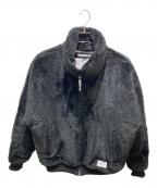 NEIGHBORHOODネイバーフッド）の古着「FUR LOGO JACKET　ファーロゴジャケット」｜ブラック