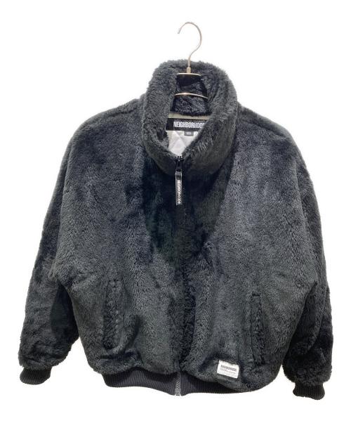 NEIGHBORHOOD（ネイバーフッド）NEIGHBORHOOD (ネイバーフッド) FUR LOGO JACKET　ファーロゴジャケット ブラック サイズ:Sの古着・服飾アイテム