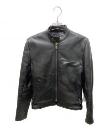 VANSON（バンソン）の古着「ライナー付シングルライダースジャケット」｜ブラック