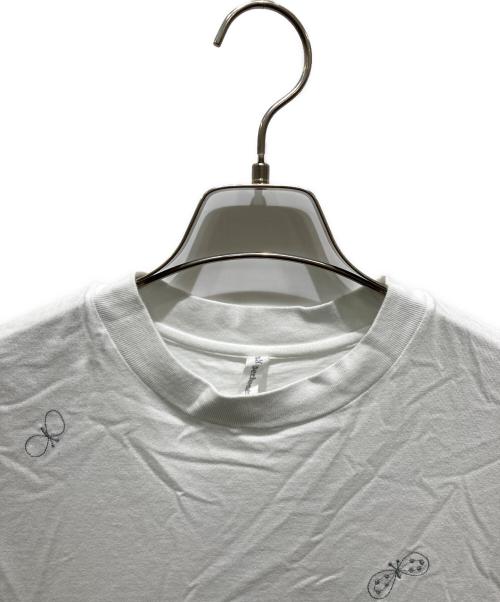 mina perhonen（ミナ ペルホネン）mina perhonen (ミナ ペルホネン) 蝶々刺繍カットソーワンピース ホワイト サイズ:40の古着・服飾アイテム