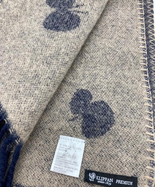 KLIPPAN（クリッパン）KLIPPAN (クリッパン) 蝶々メリノウールマフラー ベージュの古着・服飾アイテム