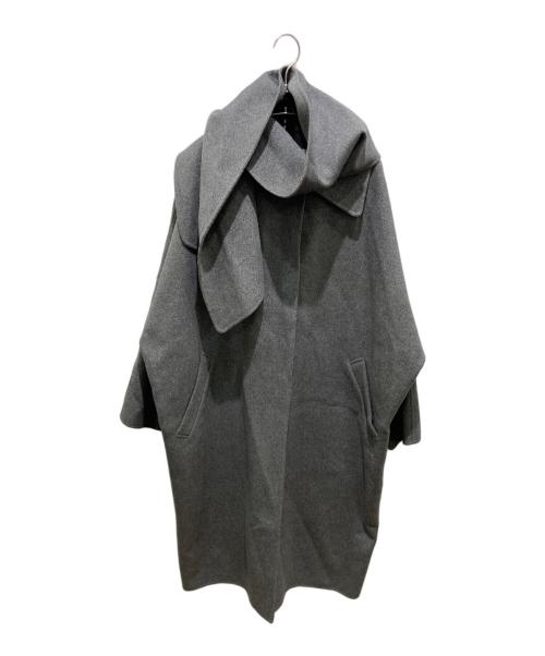 LE CIEL BLEU（ルシェルブルー）LE CIEL BLEU (ルシェルブルー) ダブルフェイスケープコート グレー サイズ:36の古着・服飾アイテム