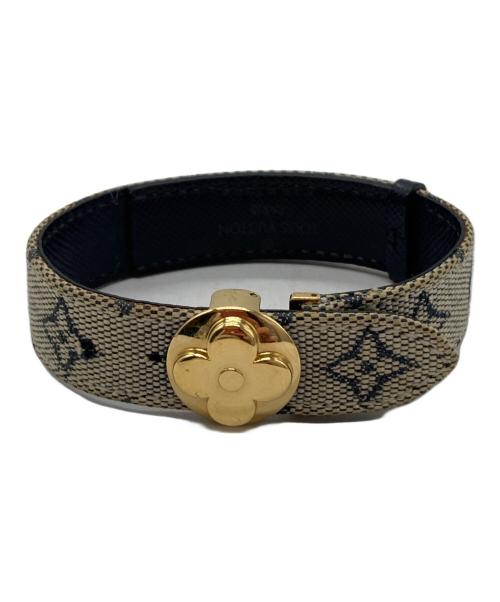 LOUIS VUITTON（ルイ ヴィトン）LOUIS VUITTON (ルイ ヴィトン) モノグラム ミニ グッドラック ブレスレット ネイビー×ベージュの古着・服飾アイテム