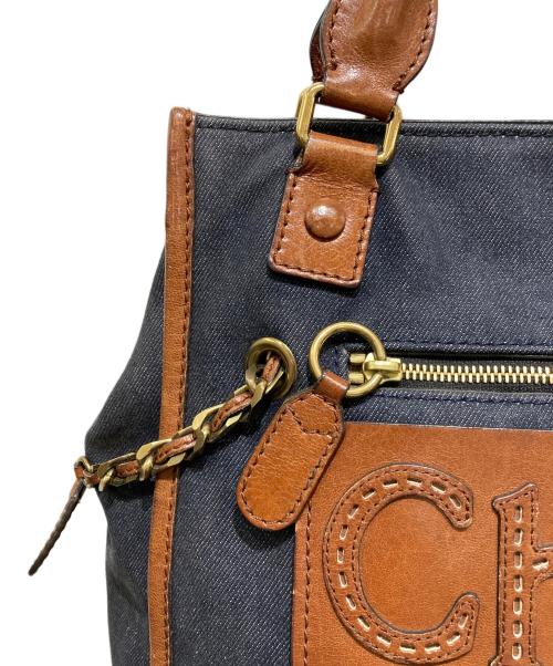 Chloe（クロエ）Chloe (クロエ) ハーレーデニムトートバック ネイビーの古着・服飾アイテム