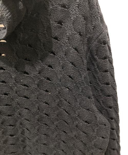 stussy（ステューシー）stussy (ステューシー) ダメージ加工襟付きスキッパーニット ブラック サイズ:Lの古着・服飾アイテム