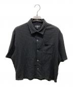 stussyステューシー）の古着「Flat Bottom Crinkled shirt」｜ブラック