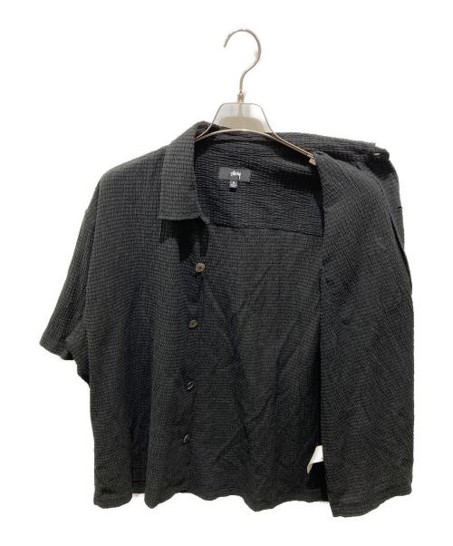 stussy（ステューシー）stussy (ステューシー) Flat Bottom Crinkled shirt ブラック サイズ:Ｍの古着・服飾アイテム