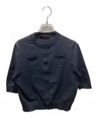 CABANキャバン）の古着「ハーフスリーブポケットカーディガン」｜ブラック