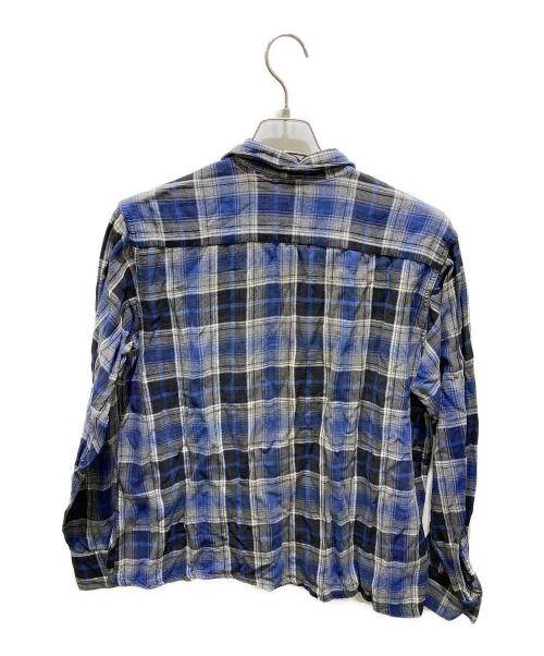 GRANELLA（グラネーロ）GRANELLA (グラネーロ) レーヨンチェックシャツ ブルー サイズ:Ｌの古着・服飾アイテム