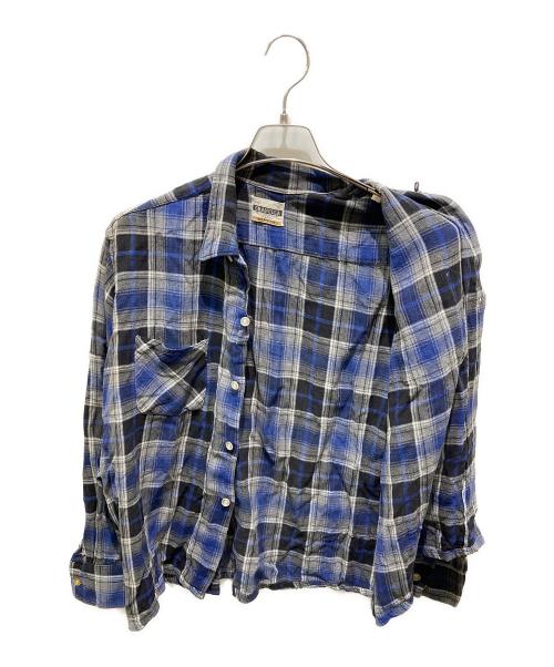 GRANELLA（グラネーロ）GRANELLA (グラネーロ) レーヨンチェックシャツ ブルー サイズ:Ｌの古着・服飾アイテム