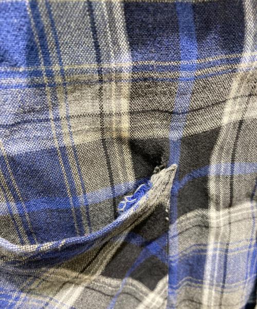 GRANELLA（グラネーロ）GRANELLA (グラネーロ) レーヨンチェックシャツ ブルー サイズ:Ｌの古着・服飾アイテム