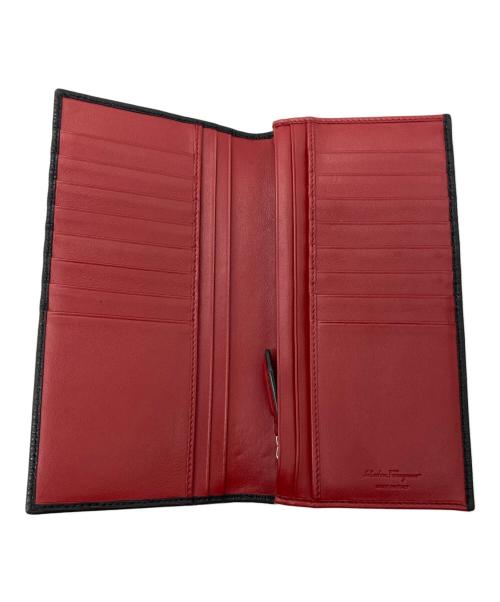 Salvatore Ferragamo（サルヴァトーレ フェラガモ）Salvatore Ferragamo (サルヴァトーレ フェラガモ) ダブルガンチーニ 長財布 ブラックの古着・服飾アイテム