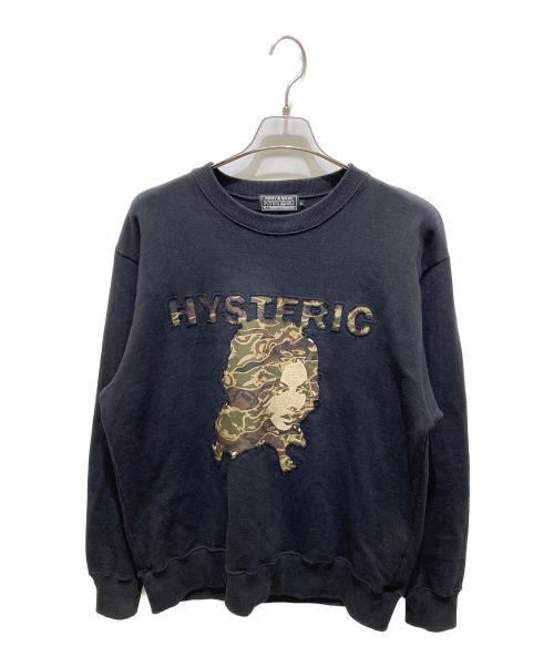 Hysteric Glamour（ヒステリックグラマー）Hysteric Glamour (ヒステリックグラマー) WOMAN HEADバックアップリケ スウェット ブラック サイズ:Ｌの古着・服飾アイテム