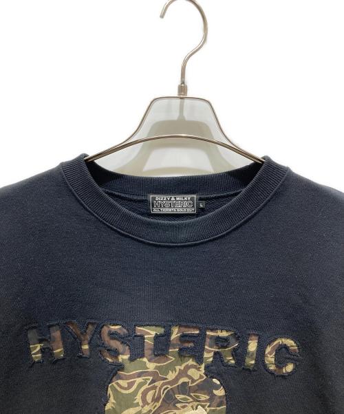 Hysteric Glamour（ヒステリックグラマー）Hysteric Glamour (ヒステリックグラマー) WOMAN HEADバックアップリケ スウェット ブラック サイズ:Ｌの古着・服飾アイテム
