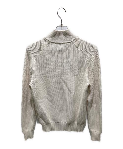 GRAN SASSO（グランサッソ）GRAN SASSO (グランサッソ) ミドルゲージコットンイングリッシュリブスタンドカラーニットブルゾン ベージュ サイズ:46の古着・服飾アイテム