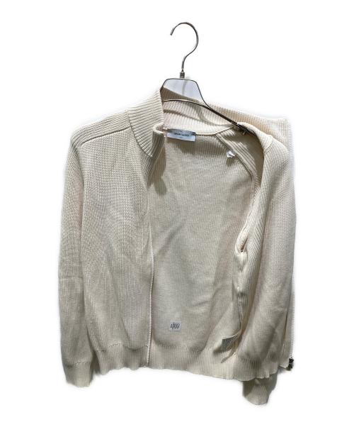 GRAN SASSO（グランサッソ）GRAN SASSO (グランサッソ) ミドルゲージコットンイングリッシュリブスタンドカラーニットブルゾン ベージュ サイズ:46の古着・服飾アイテム