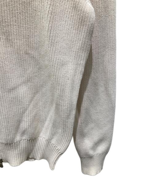 GRAN SASSO（グランサッソ）GRAN SASSO (グランサッソ) ミドルゲージコットンイングリッシュリブスタンドカラーニットブルゾン ベージュ サイズ:46の古着・服飾アイテム