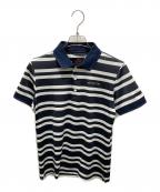 BRIEFINGブリーフィング）の古着「STRIPE POLO ボーダーポロシャツ」｜ネイビー×ホワイト