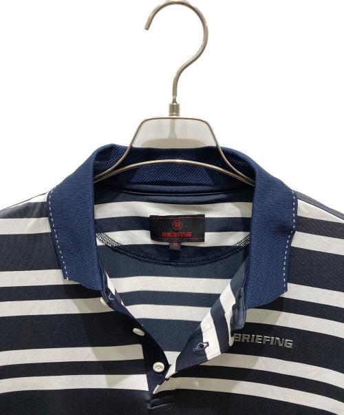 BRIEFING（ブリーフィング）BRIEFING (ブリーフィング) STRIPE POLO ボーダーポロシャツ ネイビー×ホワイト サイズ:Ｍの古着・服飾アイテム