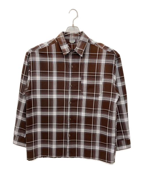 CalTop（キャルトップ）CalTop (キャルトップ) チェックシャツ ブラウン サイズ:記載なしの為実寸参照の古着・服飾アイテム