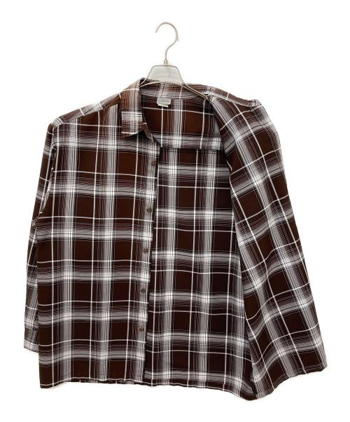 CalTop（キャルトップ）CalTop (キャルトップ) チェックシャツ ブラウン サイズ:記載なしの為実寸参照の古着・服飾アイテム
