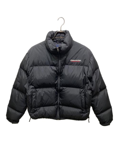 thisisneverthat（ディスイズネバーザット）thisisneverthat (ディスイズネバーザット) ロゴ刺繍ドローコードダウンジャケット ブラック サイズ:Lの古着・服飾アイテム