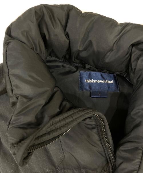 thisisneverthat（ディスイズネバーザット）thisisneverthat (ディスイズネバーザット) ロゴ刺繍ドローコードダウンジャケット ブラック サイズ:Lの古着・服飾アイテム