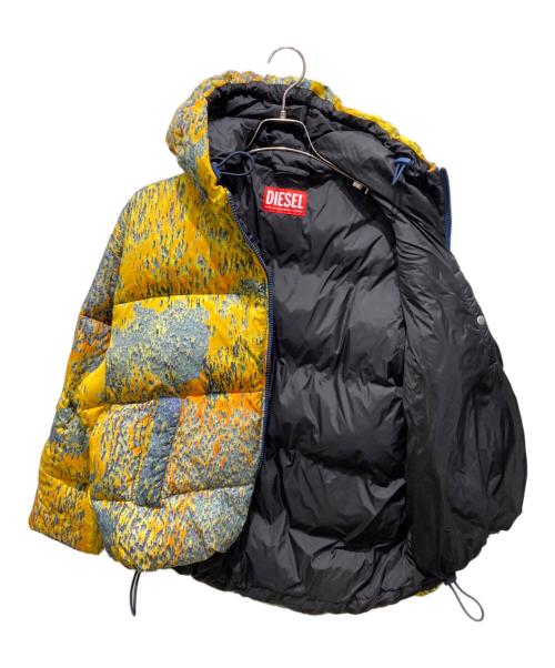 DIESEL（ディーゼル）DIESEL (ディーゼル) W-bogaert Puffer Jacket イエロー×ブルー サイズ:44の古着・服飾アイテム