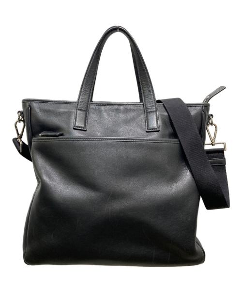 PRADA（プラダ）PRADA (プラダ) 三角ロゴプレート2WAYハンドバッグ ブラックの古着・服飾アイテム