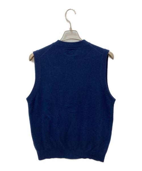 BEAMS PLUS（ビームスプラス）BEAMS PLUS (ビームスプラス) Button Knit Vest Solid ネイビー サイズ:Lの古着・服飾アイテム