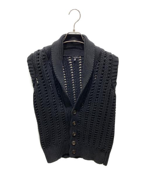 ANN DEMEULEMEESTER（アンドゥムルメステール）ANN DEMEULEMEESTER (アンドゥムルメステール) ローゲージ ニットベスト ブラック サイズ:XSの古着・服飾アイテム