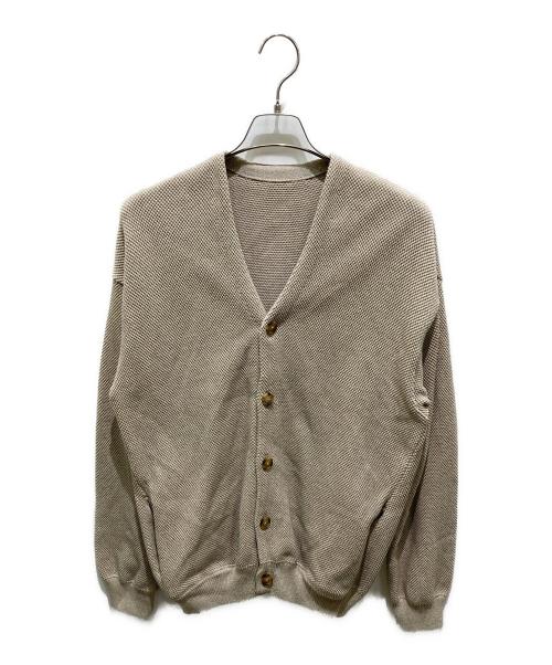 crepuscule（クレプスキュール）crepuscule (クレプスキュール) 鹿の子 モススティッチ Vネック カーディガン ベージュ サイズ:2の古着・服飾アイテム