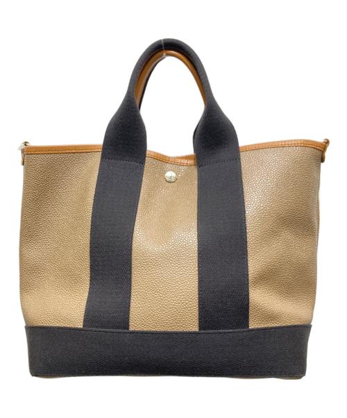 Breath TOPKAPI（ブレストプカピ）Breath TOPKAPI (ブレストプカピ) スコッチグレインネオレザー2WAYミニトート ブラウンの古着・服飾アイテム